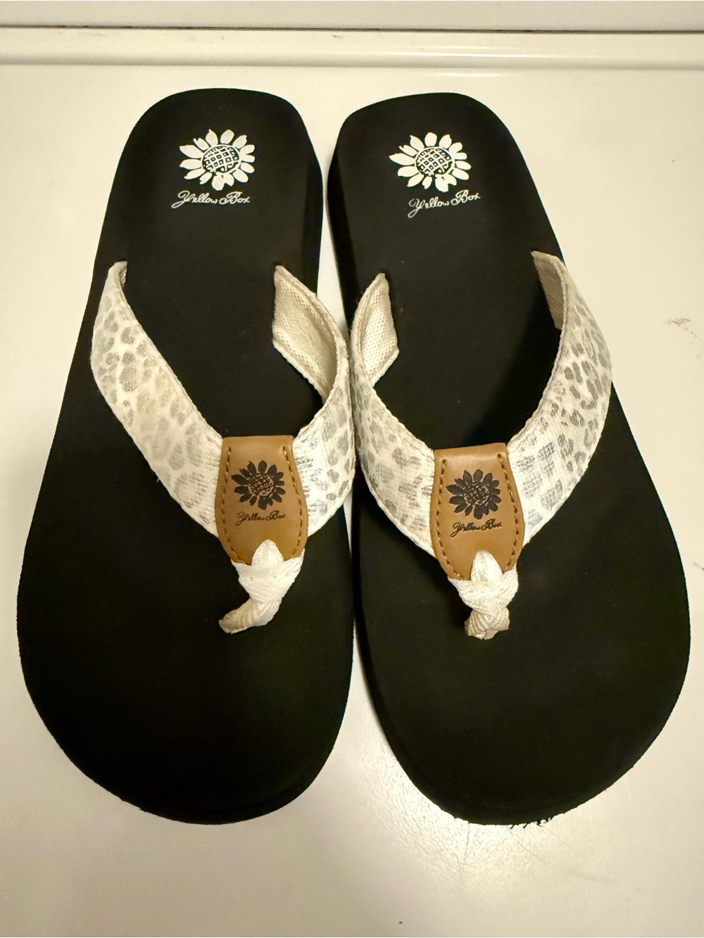 Yellow Box flip flops